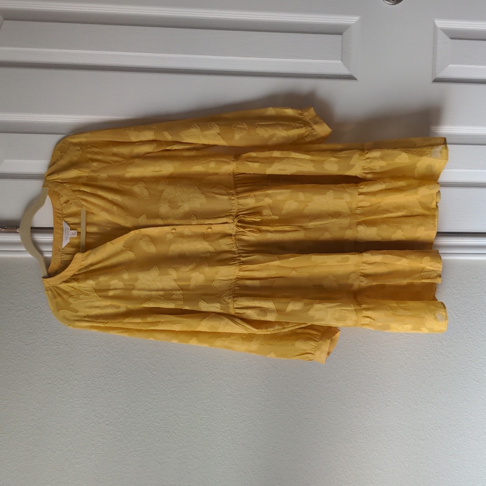 New Laura Conrad Women Dress Size M, bright yellow color